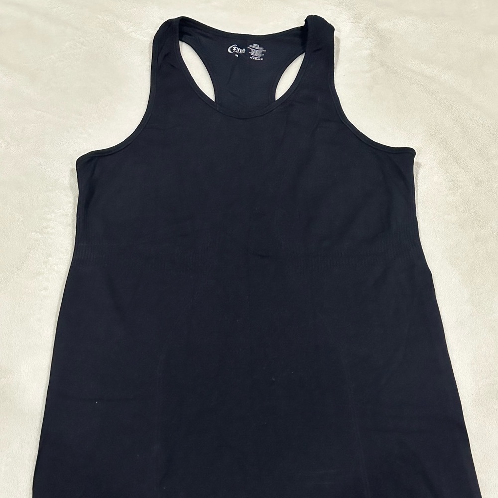 Zyia Tank Top Size Medium Copper Charged Seamless Shirt Black Racerback Workout
